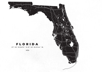 Florida map vector poster flyer	