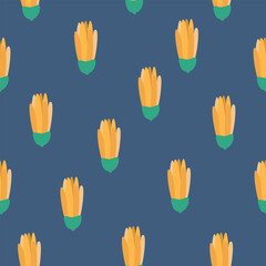 Floral seamless pattern in blue and yellow tones. Spring pattern with flowers in vector. Summer background, pattern for fashion design, holiday packaging