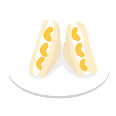 Japanese fruits sandwich illustration