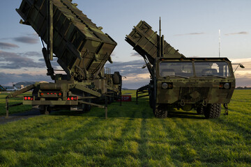 surface-to-air missile system on a mobile vehicle platform.
