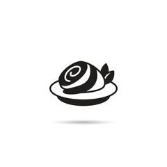 Fototapeta premium roll cake icon on white background