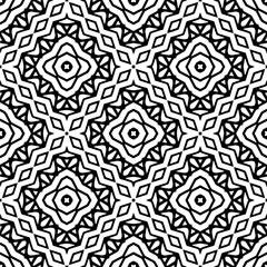 Vector geometric seamless pattern. Minimal ornamental background with abstract shapes. Black and white texture. Simple abstract ornament background. Dark repeat design for decor, fabric, cloth.
