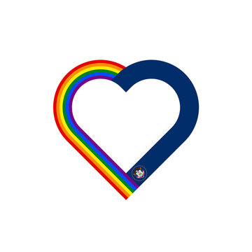 recommend clip art: unity concept. heart ribbon icon of rainbow and utah flags. PNG