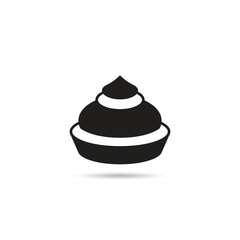pudding cake icon on white background