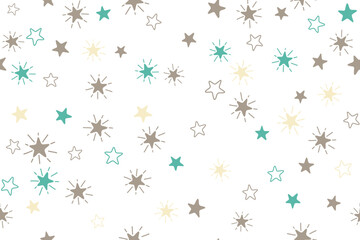 Stars childish vector seamless pattern graphic design. New Year gift wrapping pattern.