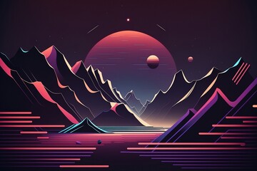 landscape in cyberpunk style for your background
