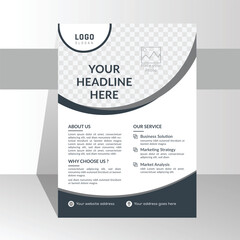 a4 flyer template, modern template, in blue color, and modern design, perfect for creative professional business