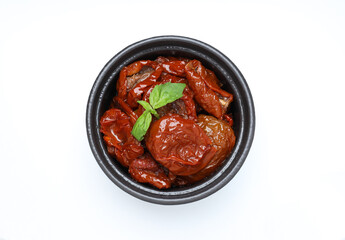 Concept of tasty food - sun-dried tomato, isolated on white background