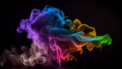Colorful smoke background. Generative AI
