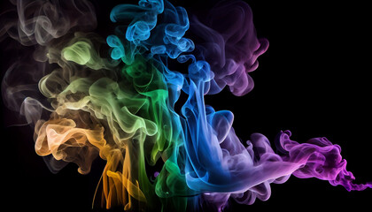 Fototapeta premium Colorful smoke background. Generative AI