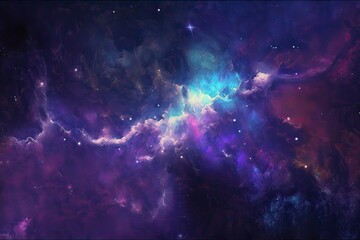 Galaxy Nebula Star Field Night. Photo generative AI