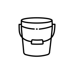 Bucket icon vector line art design editable stroke