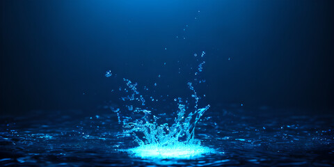 Fototapeta premium water splash on black background, illustration, Generative, AI