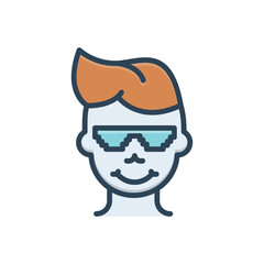 Color illustration icon for cool