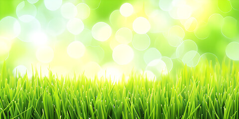 Fototapeta na wymiar green grass field background with warm light, illustration, Generative, AI