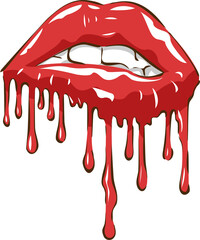 Dripping lips png graphic clipart design