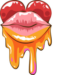 Dripping lips png graphic clipart design