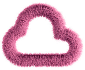 Pink fluffy 3D cloud icon