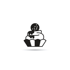 cupcake icon on white background