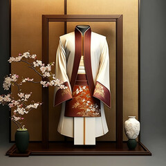 Japanese traditional wedding dress - Generative AI