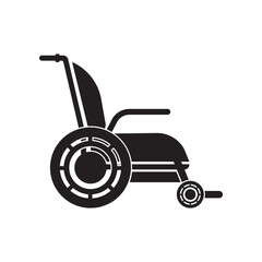 Simple wheelchair symbol icon,illustration design template.