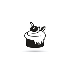 dessert and cake icon on white background
