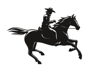 Mexican cowboy, Wild West horseman silhouette