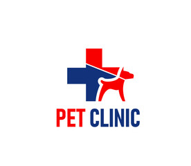 Pet clinic symbol, veterinary doctor or shop icon