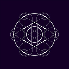 Round shape geometric mystic boho design element