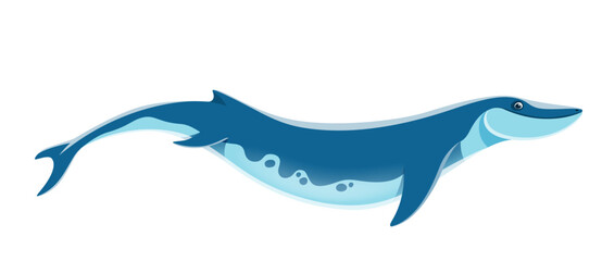 Cartoon Basilosaurus dinosaur childish character