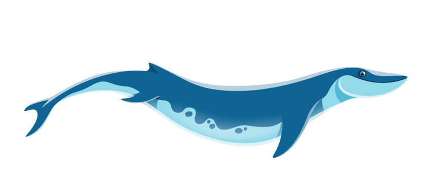 Cartoon Basilosaurus dinosaur childish character