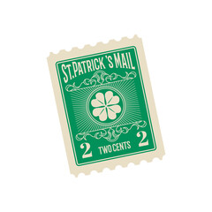 Saint patrick day mai vintage postage stamp