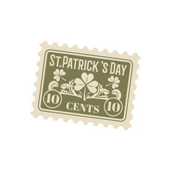 Saint patrick day holiday retro postage stamp