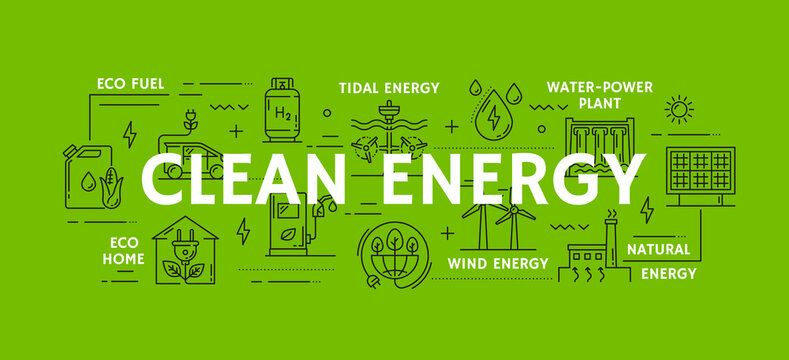 Clean energy, electricity clean generation concept