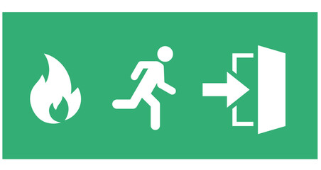 火事と出口へ逃げるアイコン