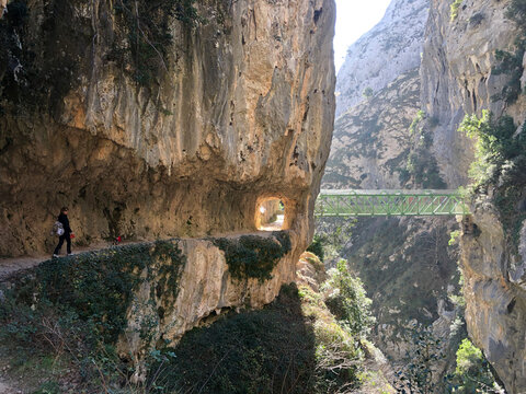 Cares route between Cain and Poncebos, between Asturias and Le&Atilde;&sup3;n, The best hiking route in Spain.