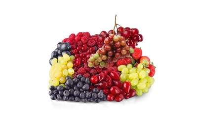 Pile of fresh ripe grapes fruits