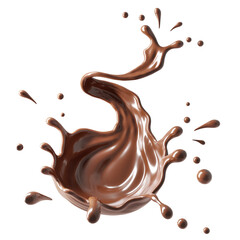 Chocolate  splasht png file , 3D Rendering, 3D illustration