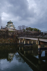 大阪府 大阪城公園と冬の景色