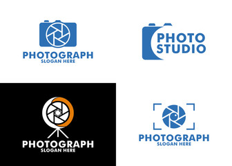 set of camera logo, photography logo icon vector template