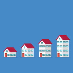 Increasing house prices. Real estate market