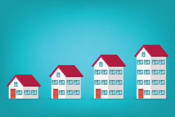 Increasing house prices. Real estate market