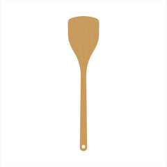 wooden spatula flat design vector illustration. kitchen utensils icon