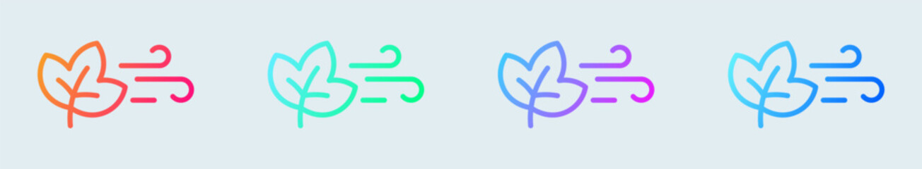 Autumn line icon in gradient colors. Season signs vector illustration.