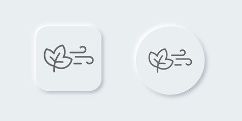 Autumn line icon in neomorphic design style. Season signs vector illustration.