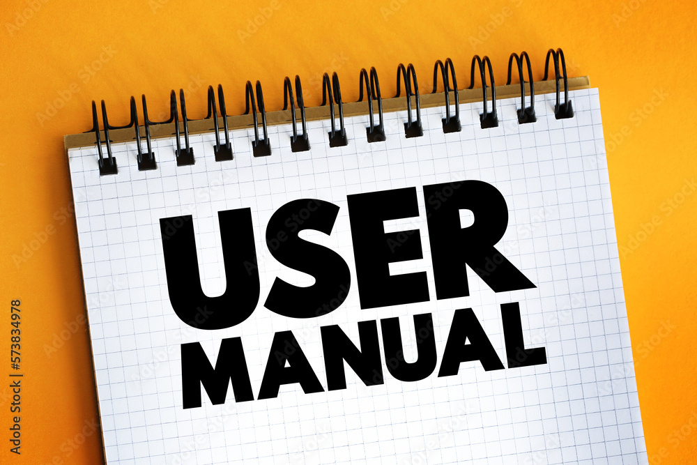 Poster User Manual - intended to assist users in using a particular product, service or application, text on notepad