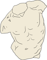 greek sculpture, man sculpture, antique, greek sculpture hand drawn