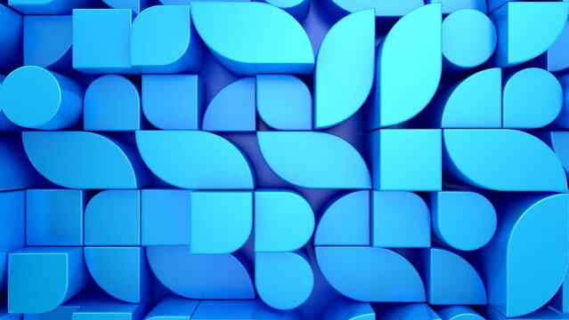 Background of Geometric Shapes. Abstract motion, loop, two color, 3d rendering, 4k resolution
