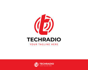 Letter T circle Radio wave logo