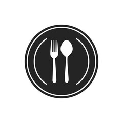 Silhouette of cutlery. fork, knife, spoon. Logotype menu. Vector illustration.